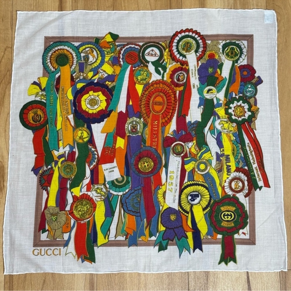 Gucci Vintage Neckerchief Scarf 100% Cotton - Rare